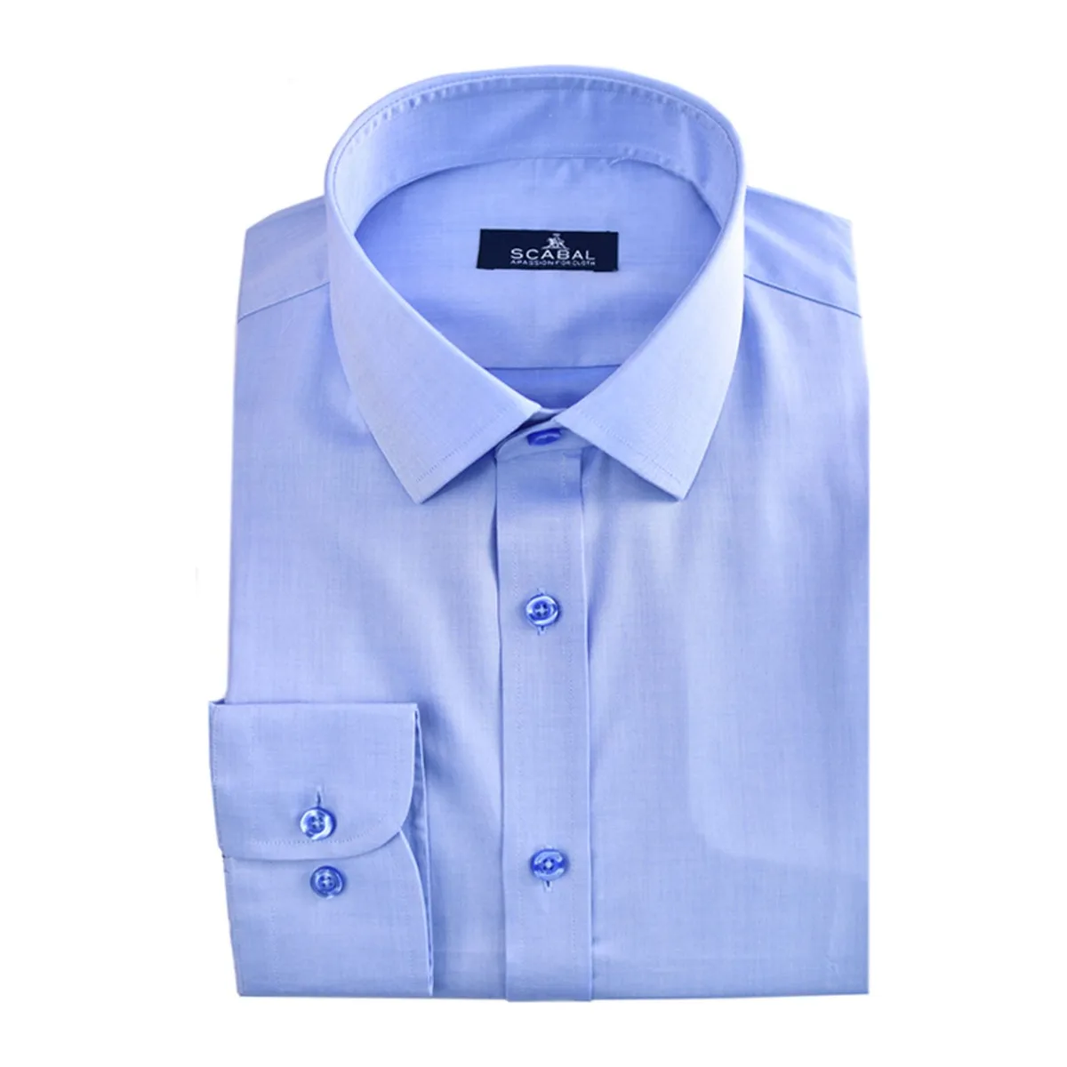 Erkek Mavi Gabardin Doku %100 Mısır Pamuğu Gömlek (BN6001/V90)