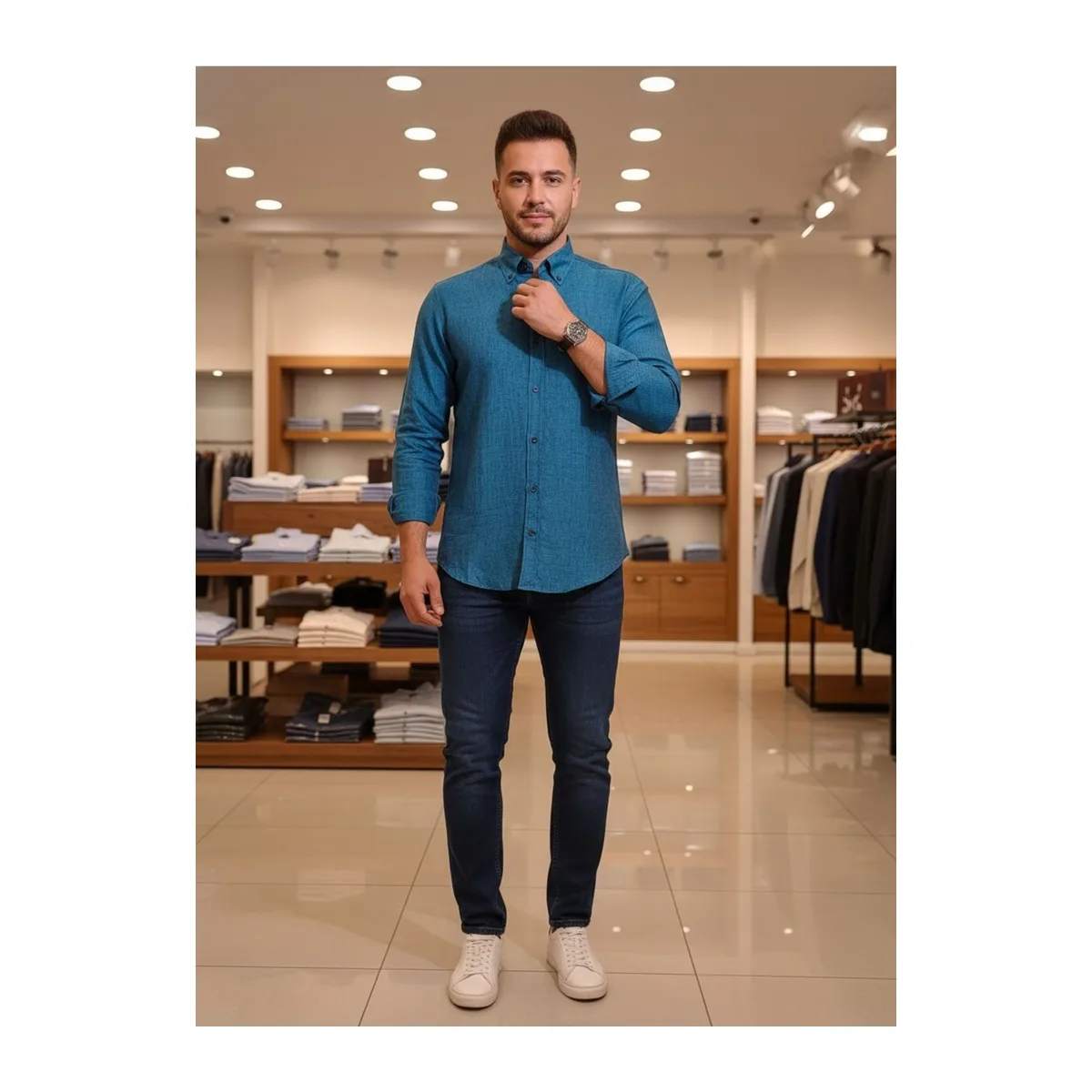Erkek %100 Pamuk Gömlek (SH4008)